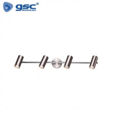 Foco techo/pared cuádruple GU10 Max. 60w Níquel satín GSC C1/4 UUS