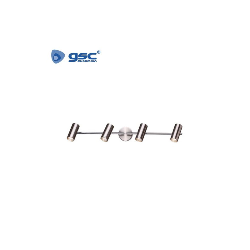 Foco techo/pared cuádruple GU10 Max. 60w Níquel satín /4 ÚLTIMAS UNIDADES