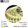 Tira LED 5m 24V 12w/m 4000K 1560Lm Ancho 10mm IP65 SILVER C1
