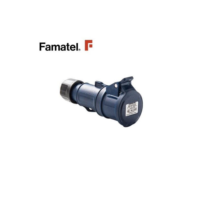 Base CETAC empotrable recta 2P+T 220V FAMATEL UUS