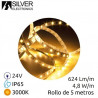Tira LED 5m 24V 4,8w/m 3000K 624Lm Ancho 8mm IP65 SILVER C1