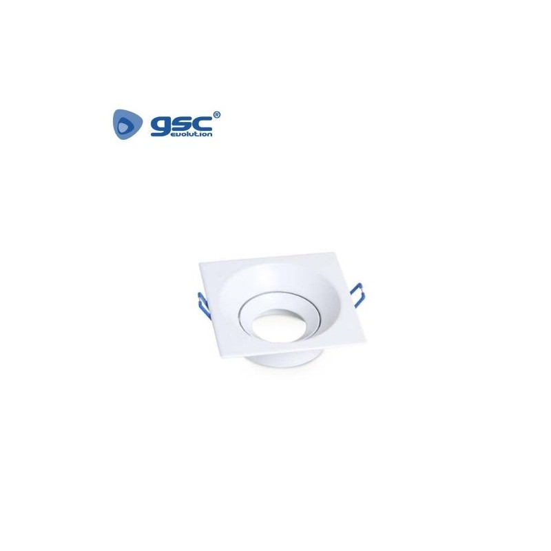 Aro cuadrado basculante Blanco GU10 Incluido 105mm Empotramiento 90mm GSC C5/100