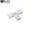 Para tiras LED 12V/24V 8mm SMD2835/3528 Conector clip en forma de T. Precio bolsa 5 uds. SILVER