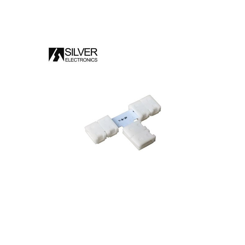 Conector clip en forma de T para Tira de LED SMD5050 Precio bolsa 5 uds. SILVER C1