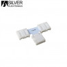 Conector clip en forma de T para Tira de LED SMD5050 RGB Precio bolsa de 5 uds. SILVER C1