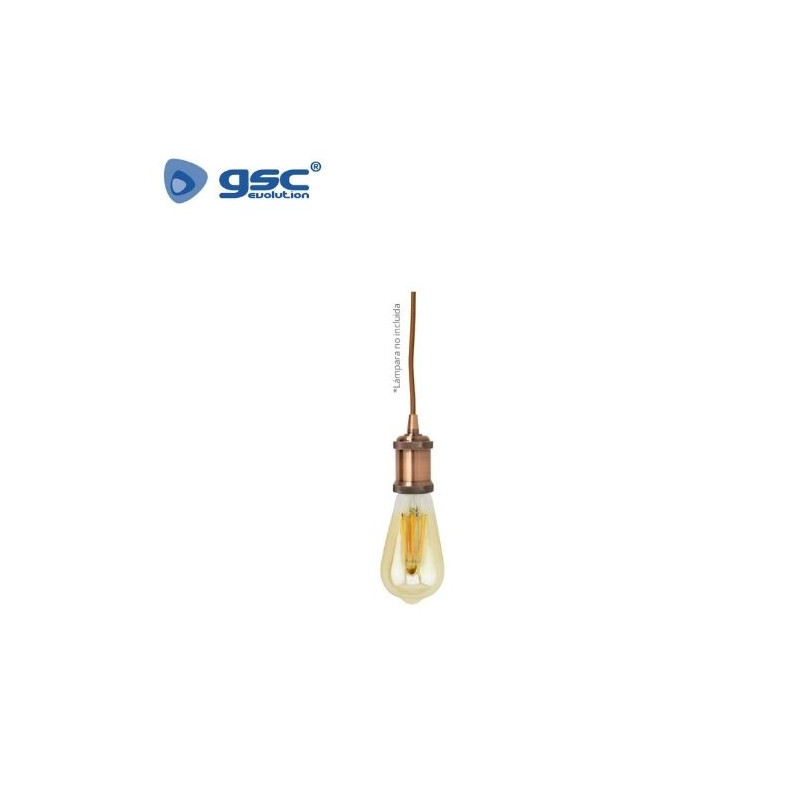 Portalámpara E27 colgante 1m Cobre Nowra GSC C1/30