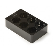 Base 6 Tomas TT sin Cable cuadrada Negro FAMATEL UUS