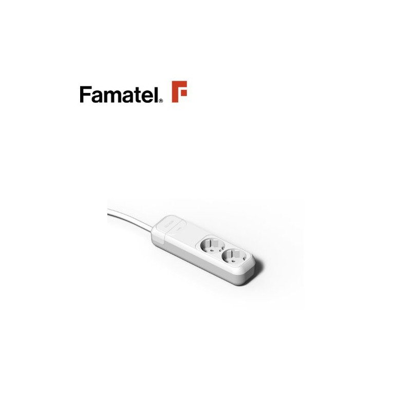 Base 2 Tomas TT 3x1,5mm 1,5 metros de cable FAMATEL