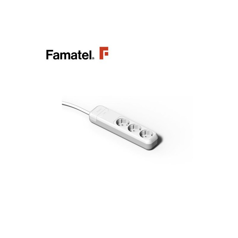 Base 3 Tomas TT 3x1,5mm 1,5 metros de cable FAMATEL