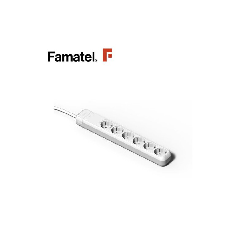 Base 6 Tomas TT 3x1,5mm 1,5 metros de cable FAMATEL