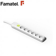 Base 6 Tomas TT 3x1,5mm 1,5 metros de cable con interruptor FAMATEL