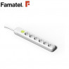 Base 6 Tomas TT 3x1,5mm 1,5 metros de cable con interruptor FAMATEL