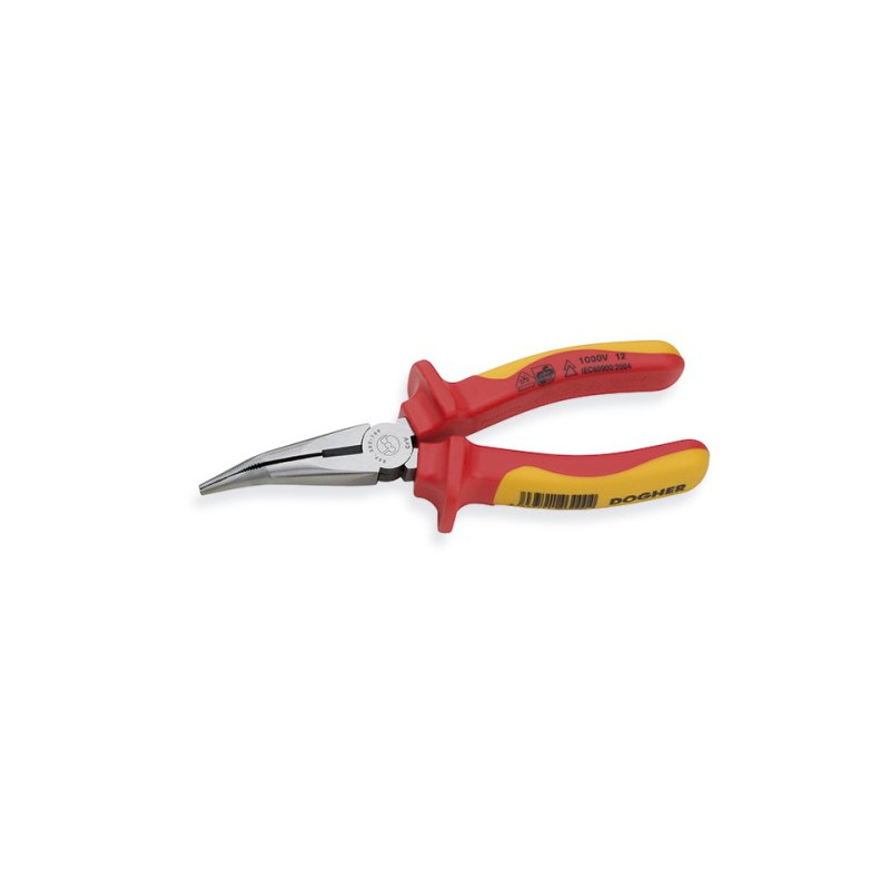 Alicate bocas semirredondas curvas con corte aislado vde 160mm DOGHER