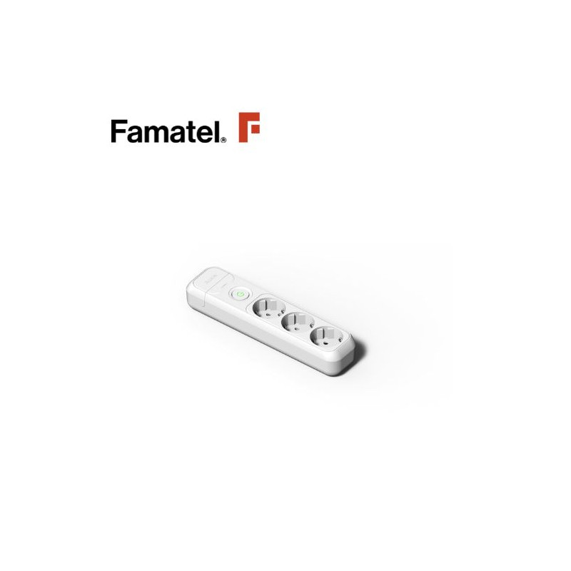 Base 3 Tomas TT con interruptor sin Cable Caja (A) FAMATEL