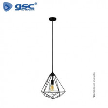 Lámpara colgante E27 60w Metal Negro Diamond GSC C1/4