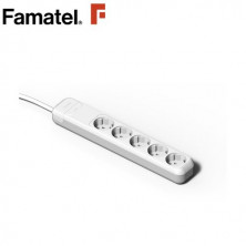 Base 5 Tomas TT 3x1,5mm 1,5 metros de cable FAMATEL