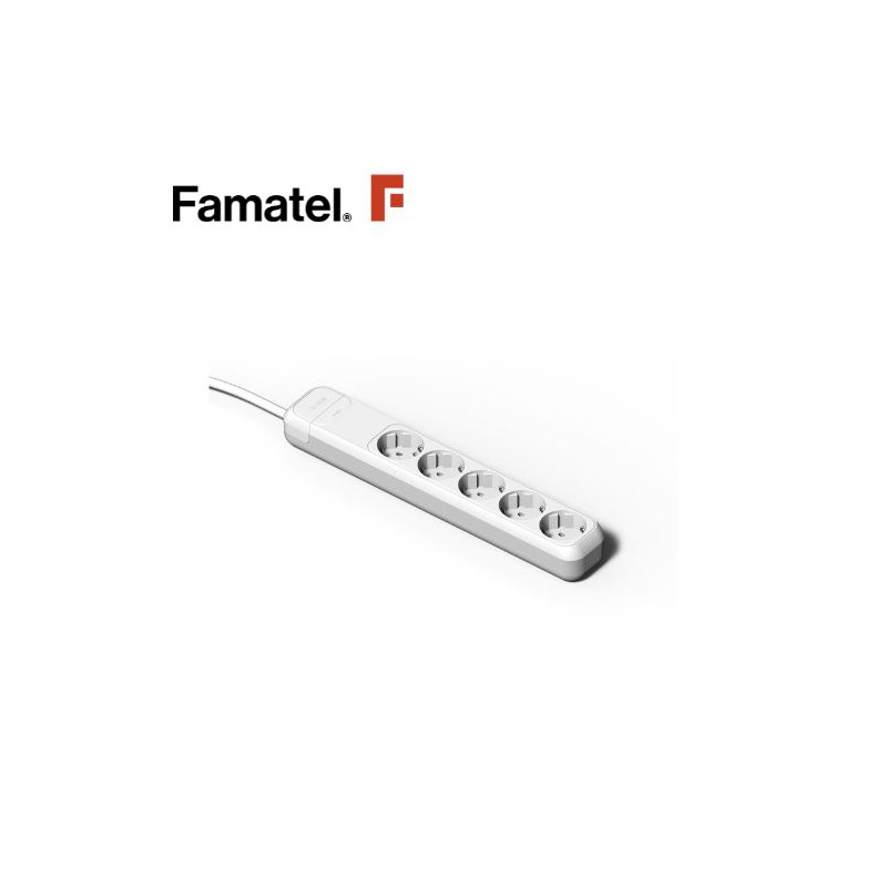 Base 5 Tomas TT 3x1,5mm 1,5 metros de cable FAMATEL