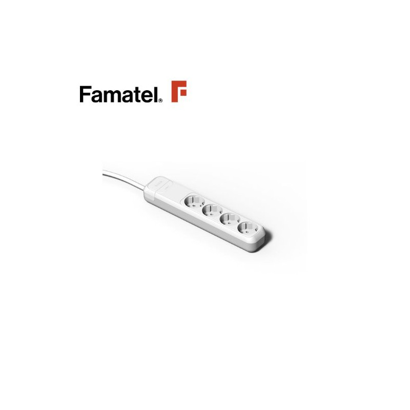 Base 4 Tomas TT 3x1,5mm 1,5 metros de cable FAMATEL