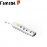 Base 4 Tomas TT 3x1,5mm 3 metros de cable con interruptor FAMATEL C1