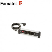 Base 3 Tomas TT 3x1,5mm 1,5 metros de cable+ 2 Cargador USB Sobremesa FAMATEL