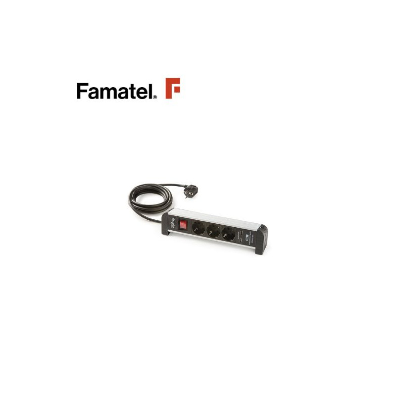 Base 3 Tomas TT 3x1,5mm 1,5 metros de cable+ 2 Cargador USB Sobremesa FAMATEL