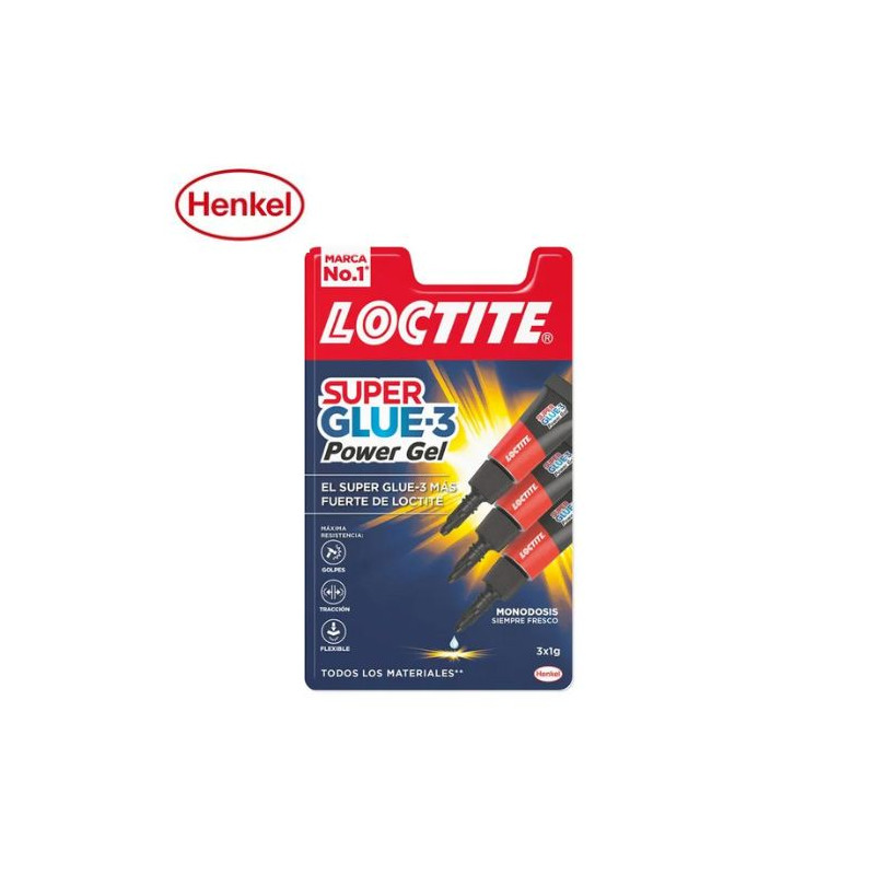 Loctite adhesivos SG Mini Trio Power Gel 1 gramo Blister 3 unidades