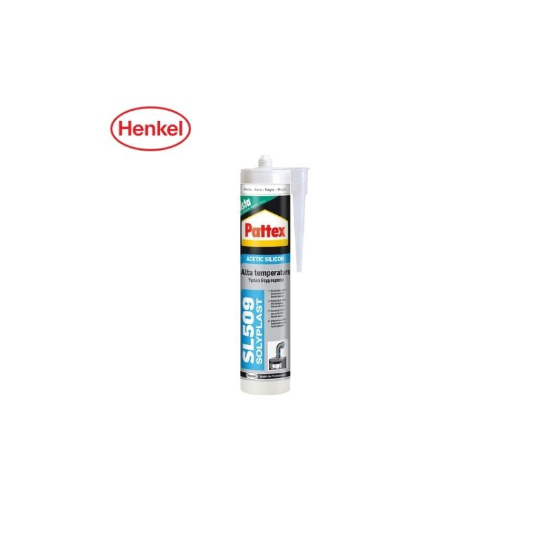 Pattex Silicona SL509 Alta temperatura 300 grados Cartucho 300ml - Negro