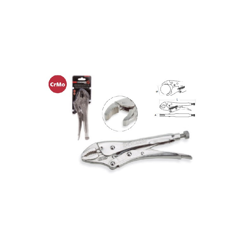 Tenaza grip de boca curva con corte 250mm crmoDOGHER