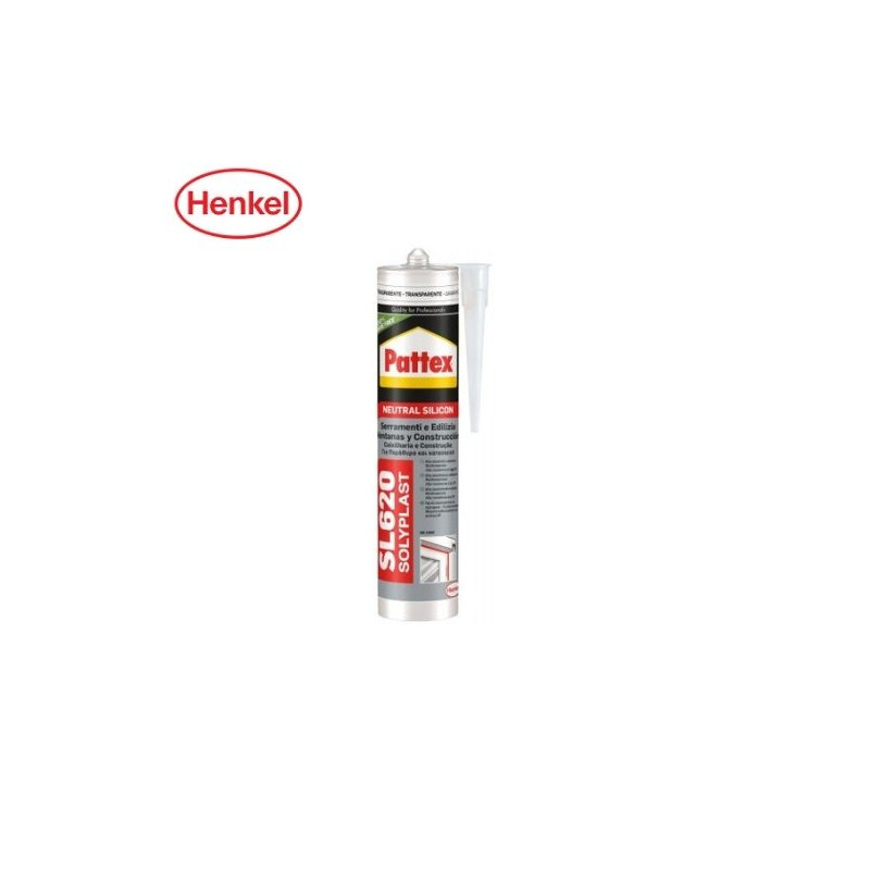 Pattex Silicona neutra SL620 Ventanas y Construcción Cartucho 300ml - Translucido C25
