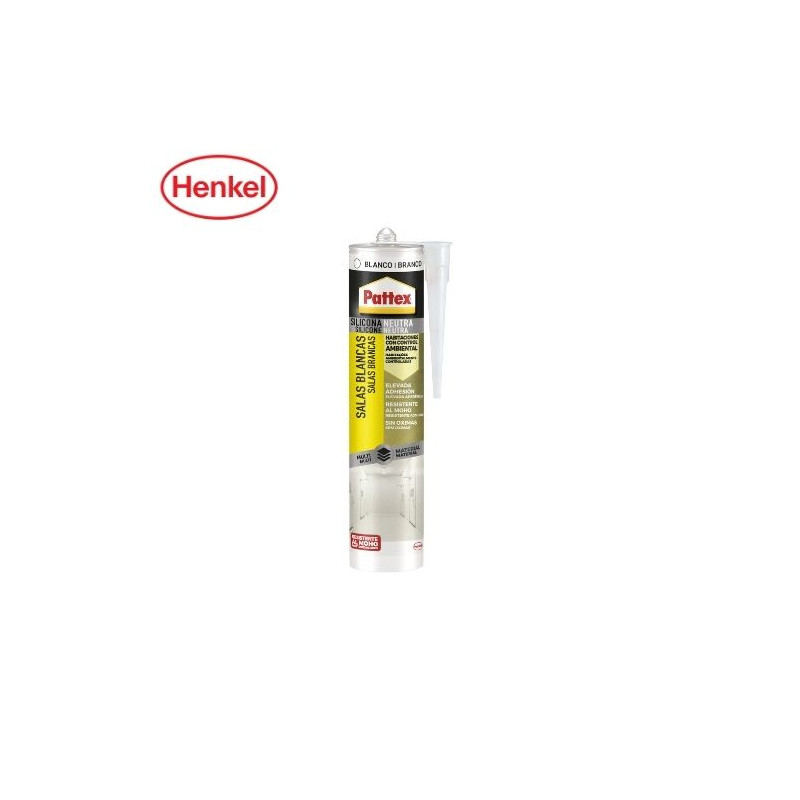 Pattex Silicona Sellador Salas Blancas Cartucho 300ml Blanco C12