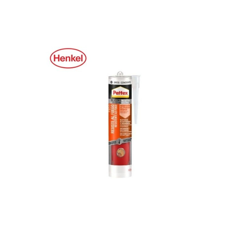 Pattex Silicona Sellador Resistente al fuego Cartucho 300ml Gris C12 UUS