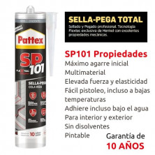 Pattex SP101 Original Sella y Pega GRIS Cartucho 280ml