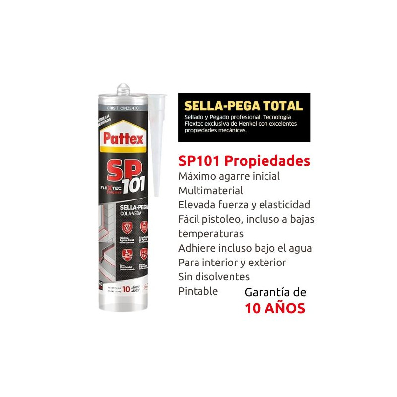 Pattex SP101 Original Sella y Pega GRIS Cartucho 280ml