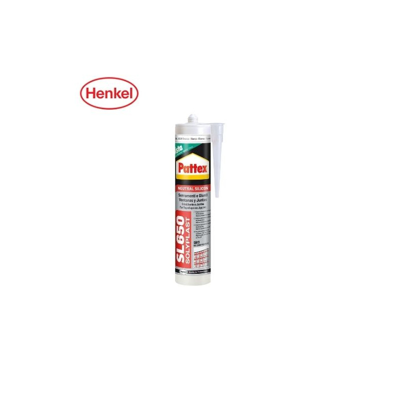 Pattex Silicona neutra SL650 Ventanas y Juntas Cartucho 300ml - Blanco Ral 9016