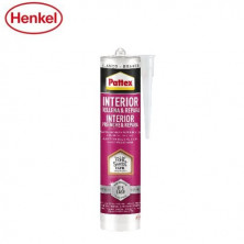 Pattex Silicona INTERIOR Acrílica, rellena y repara. Lavable con agua Blanca Cartucho 280ml