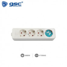 Base 4 Tomas TT sin Cable Serie Mega (B) GSC C1/50