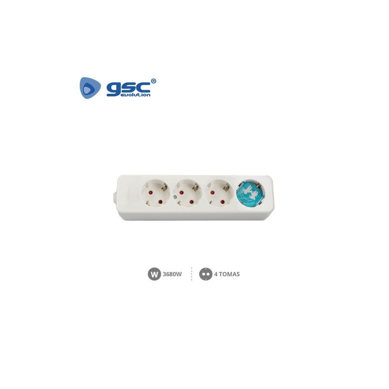 Base 4 Tomas TT sin Cable Serie Mega (B) GSC C1/50