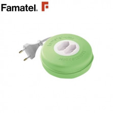 Prolongador 3m 10A 2x1,0mm Verde 2 tomas FAMATEL C1