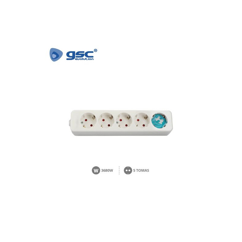 Base 5 Tomas TT sin Cable Serie Mega (B) GSC C1/50