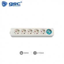 Base 6 Tomas TT sin Cable Serie Mega (B) GSC C1/50