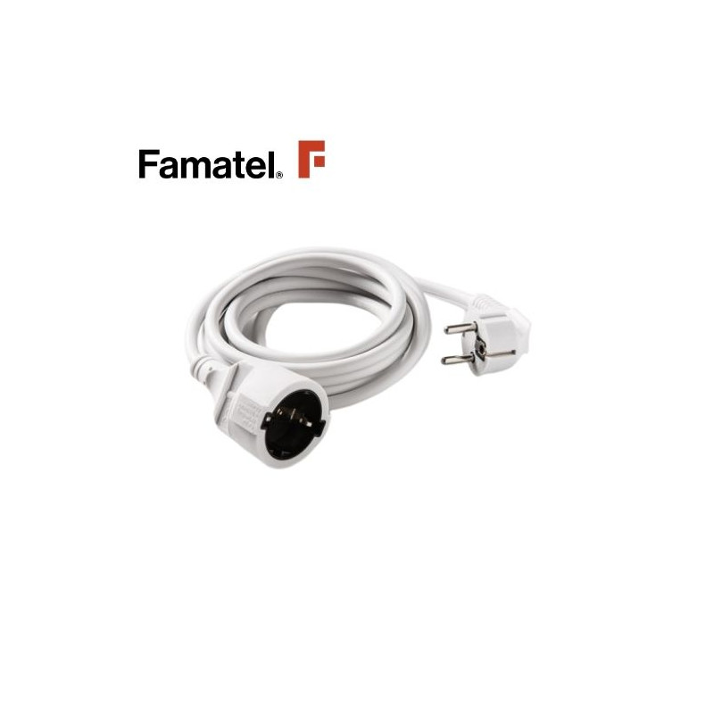 Prolongador 5m 16A 3x1,5mm Schuko Blanco FAMATEL
