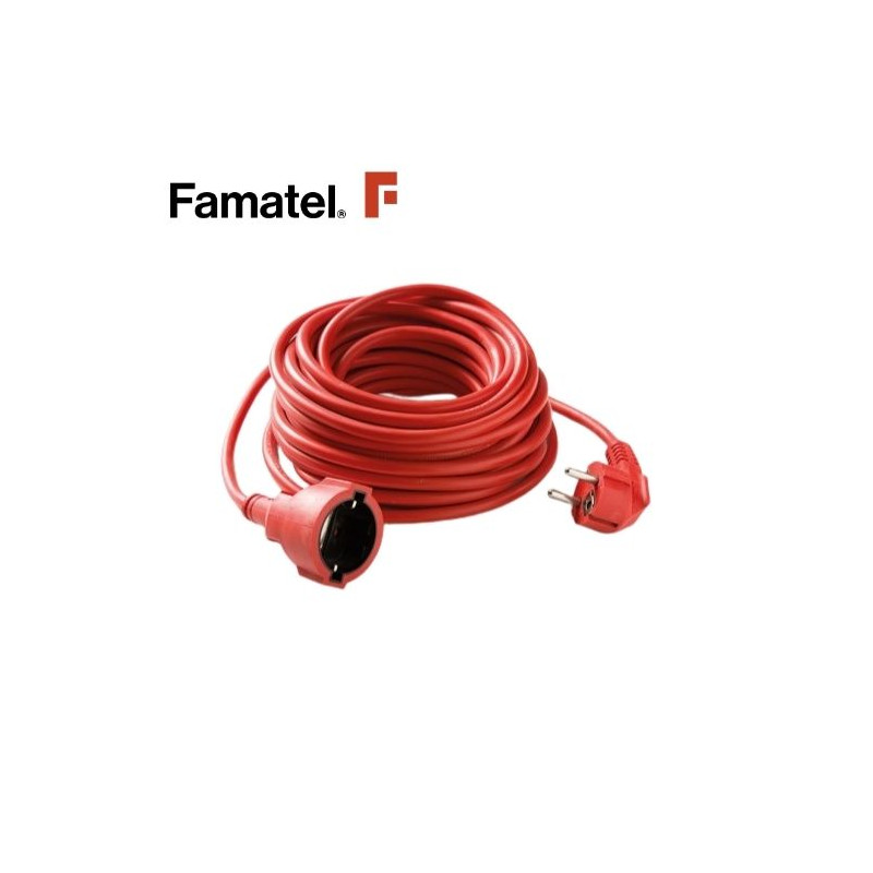 Prolongador 25m 16A 3x1,5mm Schuko Rojo FAMATEL