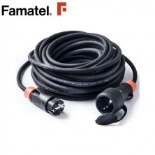 Prolongador con prensaestopa en clavija y base Negro 3x1,5mm 15m 16A IP54 IK08 FAMATEL