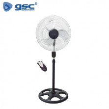 Ventilador de pie metálico con mando 70W 50cm Gris y negro GSC C1/1