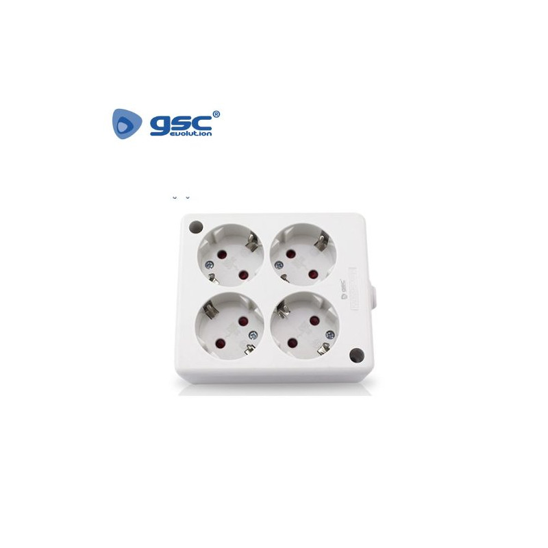 Base 4 Tomas TT sin Cable Serie Mega GSC C1/50