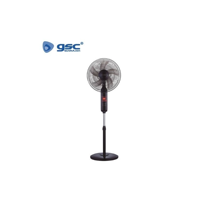 Ventilador de pie de pie con mando y temporizador 30W 43cm Negro GSC C1/1