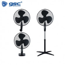 Ventilador 3 en 1 (sobremesa, pared y pie) 45w Diámetro 43cm Negro Kureli GSC C1/1