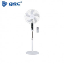 Ventilador de pie con mando y temporizador 50W Diámetro 43cm Blanco Lungra GSC C1/1