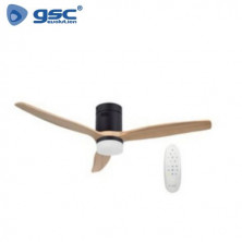 Ventilador de techo con luz y mando 40W 52 Pulgadas regulable 3 aspas negro Kasama GSC C1/1