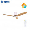Ventilador de techo con luz y mando 28W 52 Pulgadas regulable 3 aspas de madera y blanco Kasama GSC